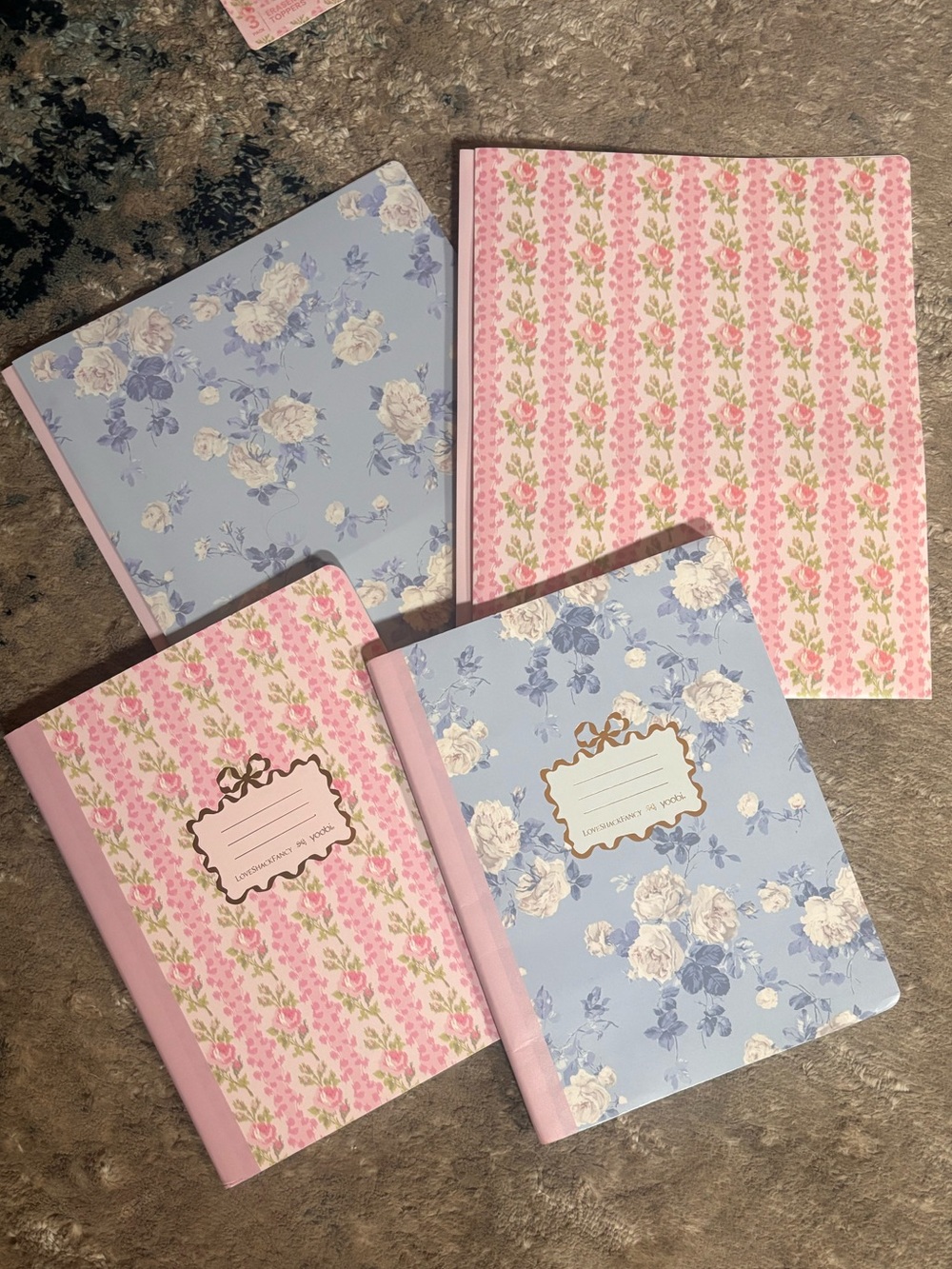 LoveShackFancy bundle 2 composition notebooks & 2 matching folders new
